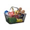 Portable Simple 12PCS Shopping Baskets with Handles Metal Shopping Basket Black